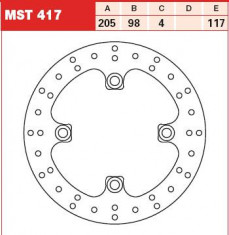 Disc Frana Spate TRW Yamaha Grizzly YFM 700 ATV 2006-2018 MST417 foto