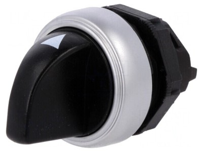 Comutator rotativ 22mm 2 poziții negru foto