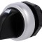 Comutator rotativ 22mm 2 poziții negru