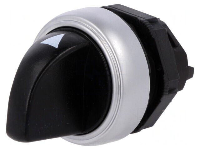 Comutator rotativ 22mm 2 poziții negru