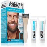 Just for Men Men Moustache &amp; Beard vopsea pentru barbă pentru acoperirea firelor albe culoare M-35 Mid Grey 1 buc