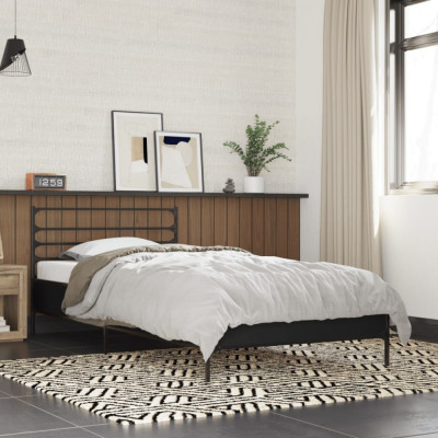 Cadru de pat, negru, 90x190 cm, lemn prelucrat si metal GartenMobel Dekor foto