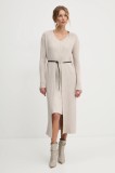 Answear Lab rochie și cardigan culoarea bej
