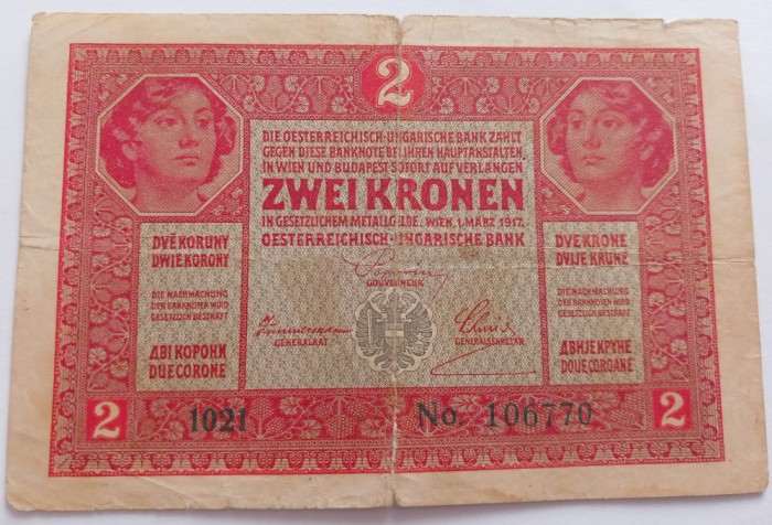 Austro-Ungaria , 2 Coroane 1917
