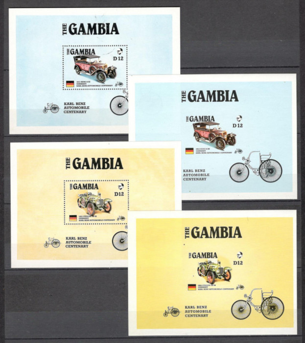 Gambia.1986 Expoziia filatelica AMERIPEX:100 ani automobilul-Bl. GX.39
