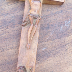 Decoratiune lemn - Isus pe cruce - cruce sculptata in lemn, relicvar, baroc