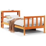 Cumpara ieftin Cadru de pat cu tablie, maro ceruit, 100x200 cm, lemn masiv pin