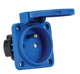 Priza standard francez incastrabila albastra pentru tablouri electrice 16A protectie copii IP44, METE