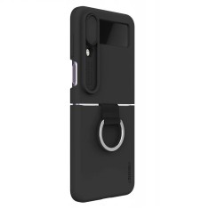 Carcasa Nillkin Cam Shield Silky Silicone compatibila cu Samsung Galaxy Z Flip 4 5G Black