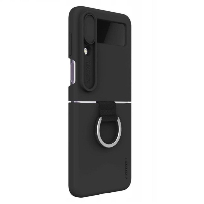 Carcasa Nillkin Cam Shield Silky Silicone compatibila cu Samsung Galaxy Z Flip 4 5G Black