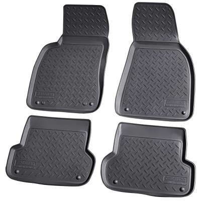 Set de 4 covorase cauciuc 3D stil tavita premium pentru Audi A4 B6, B7 din 2000-2008, Seat Exeo 2009-2013 foto