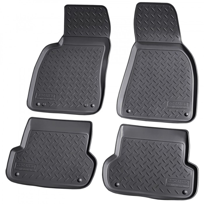 Set de 4 covorase cauciuc 3D stil tavita premium pentru Audi A4 B6, B7 din 2000-2008, Seat Exeo 2009-2013