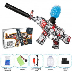 PUSCA BLASTER,CELEBRUL AK47 ELECTRIC CU ACUMULATOR,USB,10 MII BILE GEL,OCHELARI!