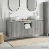 Cumpara ieftin Set dulap baie suspendat 3 buc. Sonoma gri 129 x 35 x 80 cm