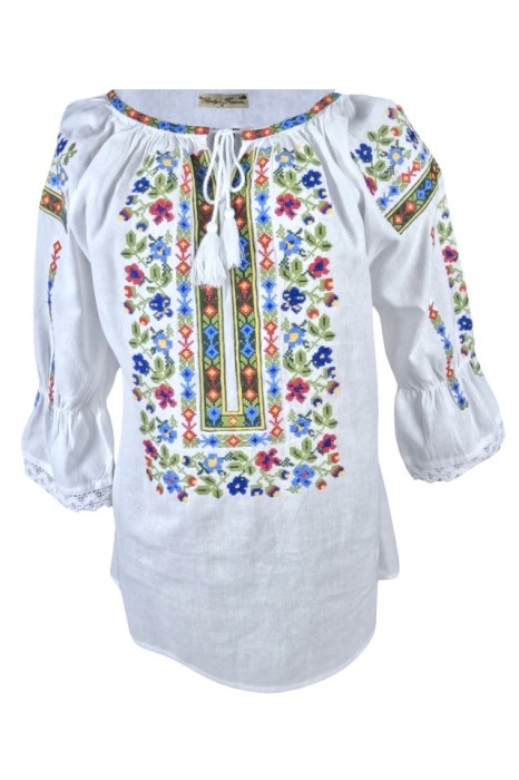 Bluza tip ie dama RD24, alb/verde , marimea M