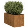 Jardiniera Gossi Rusty 40x80x40 cm, otel intemperii, maro ruginium, ghiveci exterior, gradina, suport interior, fund deschis