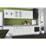 Bucatarie KATIUSA 2 RO 2.6M Alba, 8 Corpuri, MDF Infoliat, PAL Melaminat, 260x60x200 cm