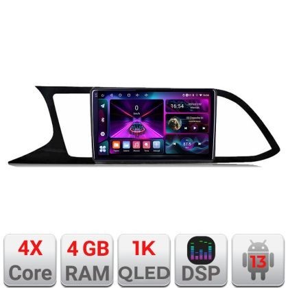 Navigatie Seat Leon MIB Quad Core A-306 4+64 InCell Display 1K Android Waze USB Navigatie Internet Youtube Radio CarStore Technology