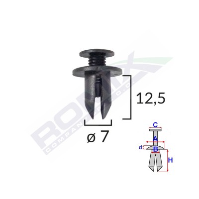 CLIPS FIXARE PENTRU HONDA SUBARU TOYOTA 7X12.5MM - NEGRU SET 10 BUC 61949 foto
