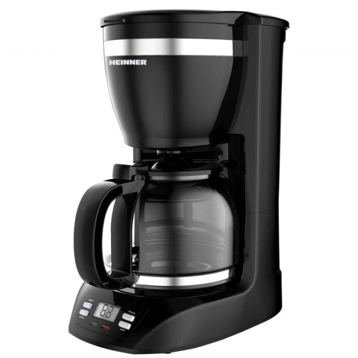 Cafetiera Heinner, 900 W, 1.5 l, timer, afisaj LCD, Negru