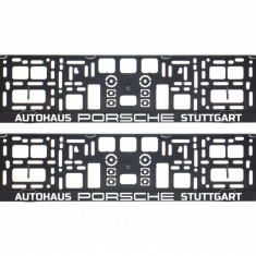 Suport Numar Negru Porsche Autohaus Stuttgart Set 2 Buc