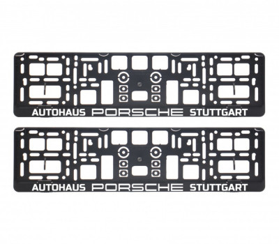 Suport Numar Negru Porsche Autohaus Stuttgart Set 2 Buc foto