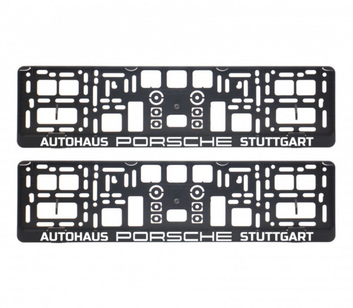 Suport Numar Negru Porsche Autohaus Stuttgart Set 2 Buc
