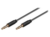 Cablu Audio Jack 3,5mm 4 pini 1,5m Negru