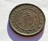 426. Moneda Ceylon 1/4 cents 1870 (tiraj 200.000 buc)