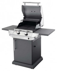 Gratar pe gaz BROIL T 22G cu 2 arzatoare inox 4 roti de deplasare MN019082 Raki foto