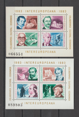 ROMANIA 1983 COLABORAREA INTEREUROPEANA 2- BLOCURI cu cate 4 timbre LP.1077 MNH foto