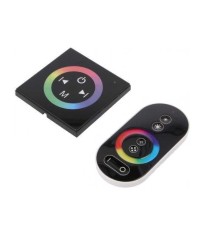 Controler LED 12A control iluminare RGB 12/24VDC Canale 3 neagra OPTOFLASH CTR-RGB-4A-PANEL