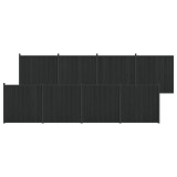 vidaXL Panou de Gardă 8 pcs WPC și Aluminiu Negru 3429490