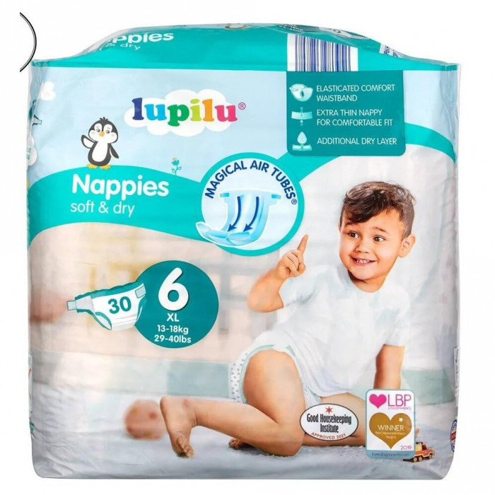 Scutece de copii cu uscare si absorbtie rapida, tip chilotei bebelusi, nr. 6, 13-18 kg, 30 buc/pachet