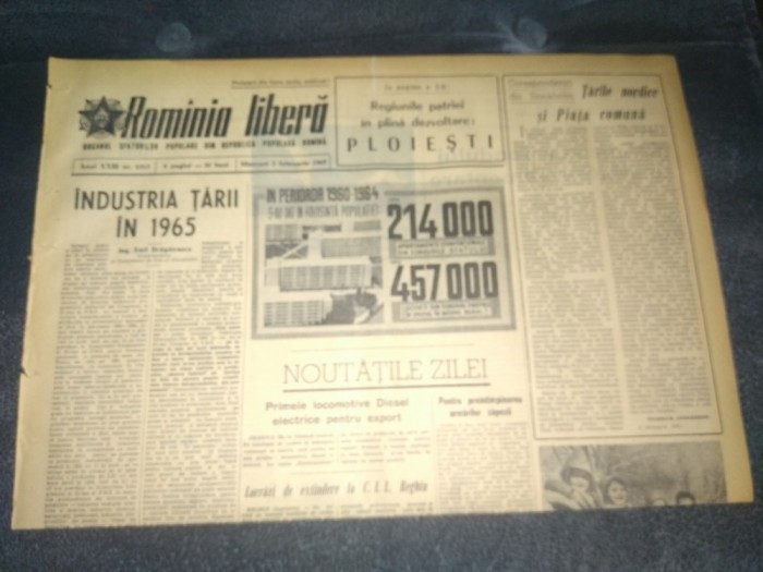 ZIARUL ROMANIA LIBERA 3 FEBRUARIE 1965