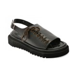 Sandale GRYXX negre, 654222, din piele naturala