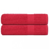 vidaXL Prosoape de baie 2 buc Roșu 100x150 cm 360 g/m&sup2; 100% bumbac