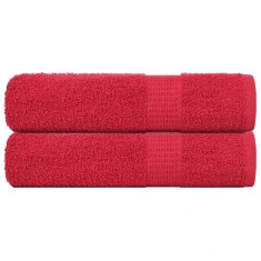 vidaXL Prosoape de baie 2 buc Roșu 100x150 cm 360 g/m&sup2; 100% bumbac