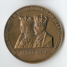 Medalia Regele Ferdinand &amp;amp; Regina Maria 75 ani de la Incoronare Alba Iulia foto