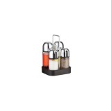 Set 4 recipiente, pentru condimente, ulei si otet, 13x11,6x19,5 cm capacitate 160 ml, KingHoff