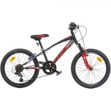 Bicicleta copii Dino Bikes 20&quot; MTB baieti Sport negru cu 6 viteze si suspensie