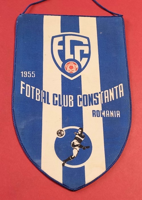 Fanion (model anii`70) fotbal FC CONSTANTA (dimensiuni 30x18 cm)