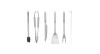 Set 9 Ustensile Inox Gratar: Spatula, Cutit, Cleste, Tepuse, Furculita, Perie + Geanta Transport