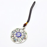 Amuleta feng shui din metal cu zodiac si 8 simboluri argintie 48mm, Stonemania Bijou
