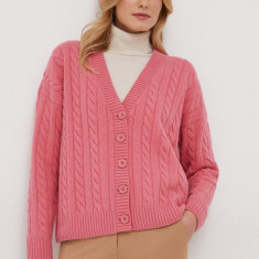 United Colors of Benetton cardigan din lana culoarea roz, călduros