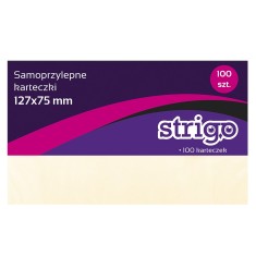 Notite Adezive Strigo, 125A 75 mm, 100 File, Galben Pastel