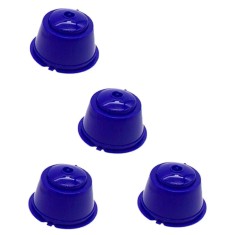 Set 4 Capsule cafea, reutilizabila, reincarcabila, compatibil Dolce Gusto, albastru inchis foto