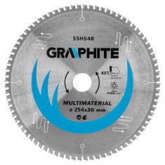 Panze (disc) ferastrau circular cu varfuri vidia, 254 x 30 mm, 80 de dinti, universal GRAPHITE 55H548 HardWork ToolsRange