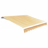 VidaXL P&acirc;nză copertină, galben &amp; alb, 4x3 m (cadrul nu este inclus)
