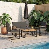 vidaXL Set de Mobilier pentru Exterior 4 pcs Gri și gri &icirc;nchis 42025326